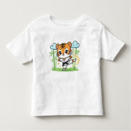 Cute Karate Tiger Kids Design Kinder Shirts