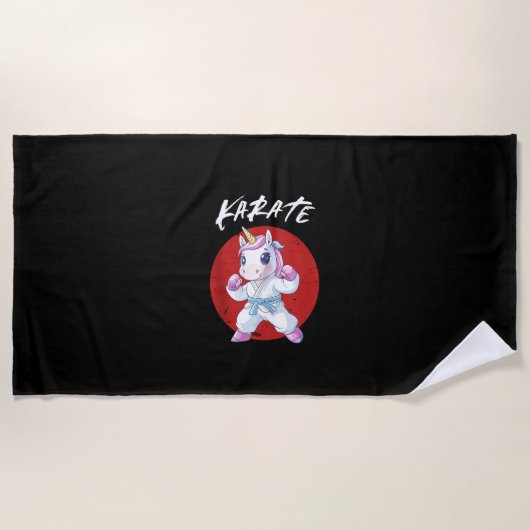 Cute Karate Unicorn Tank Top Strandlaken (Voorkant)