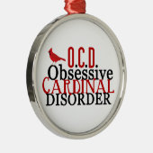 Cute Kardinaal Metalen Ornament (Rechts)