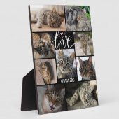 Cute Kat 9 Foto Collage LIEFDE Naam Fotoplaat (Zijkant)