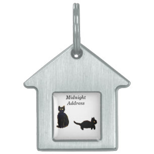 Cute Kat Art Black Cats Huisdieren Naamplaatje