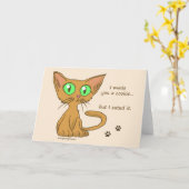 Cute Kat Ate Your Cookie Kaart (Gele Bloem)