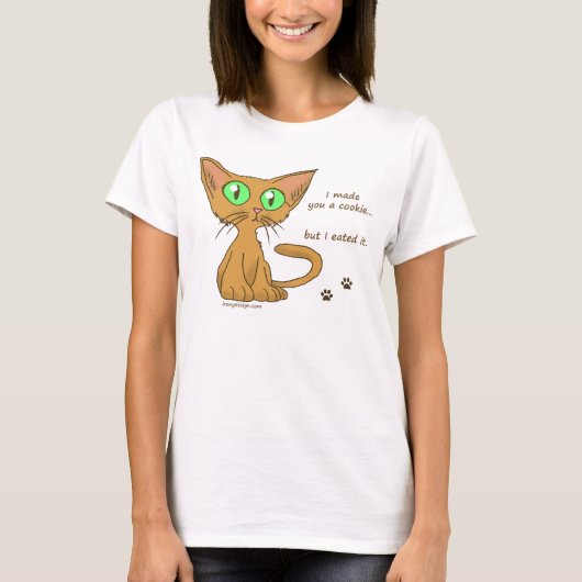 Cute Kat Ate Your Cookie T-shirt (Voorkant)