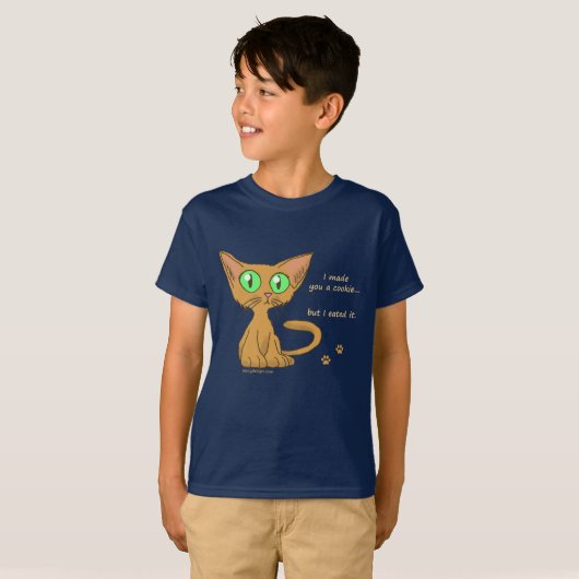 Cute Kat Ate Your Cookie T-Shirts (Voorkant volledig)