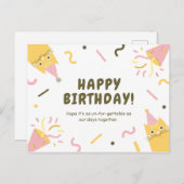 Cute Kat Birthday Briefkaart (Voorkant / Achterkant)