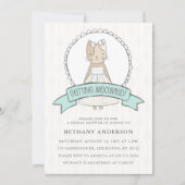 Cute Kat Blue Ribbon Vrijgezellenfeest Kaart (Voorkant)