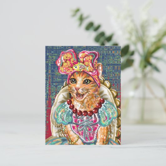 Cute Kat Briefkaart (Staand voorkant)