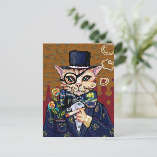 Cute Kat Briefkaart (Staand voorkant)