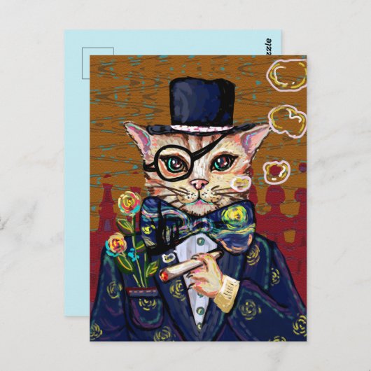 Cute Kat Briefkaart (Voorkant / Achterkant)