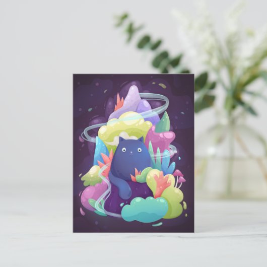 Cute Kat Briefkaart (Staand voorkant)