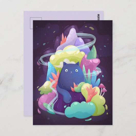 Cute Kat Briefkaart (Voorkant / Achterkant)