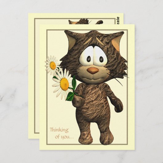 Cute Kat Briefkaart (Voorkant / Achterkant)