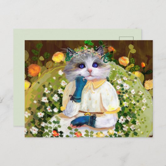 Cute Kat Briefkaart (Voorkant / Achterkant)