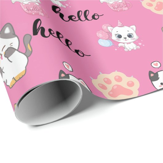 Cute kat cadeaupapier (Rol Hoek)