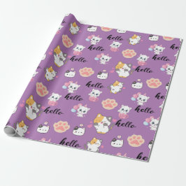 Cute kat cadeaupapier