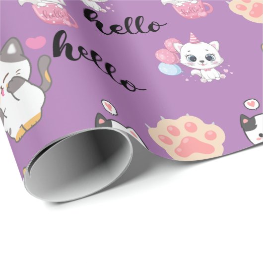 Cute kat cadeaupapier (Rol Hoek)