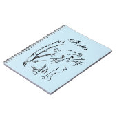 Cute Kat Cartoon Blue Spiral Notitieboek (Linkerzijde)