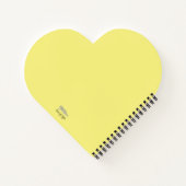 Cute Kat Cartoon Geel Heart Shaped Spiral Notitieboek (Achterkant)