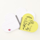 Cute Kat Cartoon Geel Heart Shaped Spiral Notitieboek (Binnen)