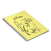 Cute Kat Cartoon Geel Spiral Notitieboek (Rechterzijde)