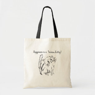 Cute Kat Cartoon   Geluk is een Warm Kat Tote Bag