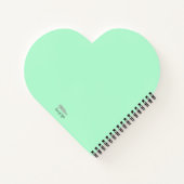 Cute Kat Cartoon Green Heart Shaped Spiral Notitieboek (Achterkant)