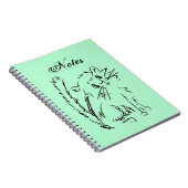 Cute Kat Cartoon Roze spiral Notitieboek (Rechterzijde)