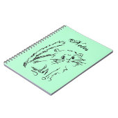 Cute Kat Cartoon Roze spiral Notitieboek (Linkerzijde)