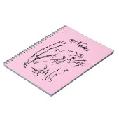 Cute Kat Cartoon Roze spiral Notitieboek (Linkerzijde)