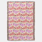 Cute Kat Cherry Bloemmotief | Kawaii Kitty Deken (Voorkant Verticaal)
