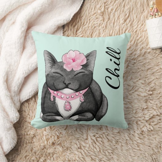 Cute Kat Chill Sierkussen (Deken)