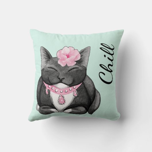 Cute Kat Chill Sierkussen (Achterkant)