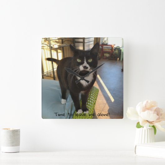 Cute Kat Clock Vierkante Klok (Huis)