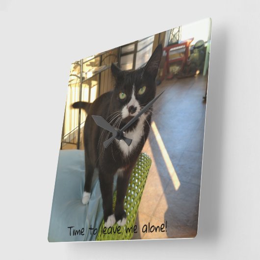 Cute Kat Clock Vierkante Klok (Hoek)