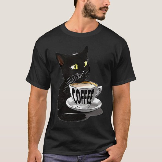 CUTE KAT COFFEE KATTEN JAVA KITTEN T-SHIRT (Voorkant)