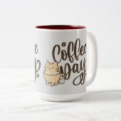 Cute Kat Coffee Keramische Mok - Elke Dag (Voorkant rechts)