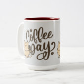 Cute Kat Coffee Keramische Mok - Elke Dag (Voorkant links)