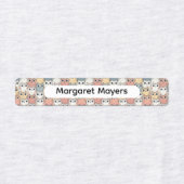 Cute Kat Collage Beige Blauw Roze Patroon Naam Labels (Design 1)