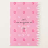 Cute Kat Coquette Strik - Roze School Cadeau voor Planner (Achterkant)