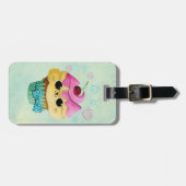 Cute Kat Cupcake Bagagelabel (Voorkant horizontaal)