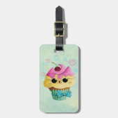 Cute Kat Cupcake Bagagelabel (Voorkant verticaal)