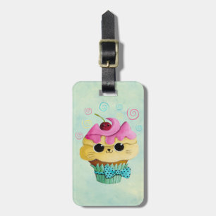Cute Kat Cupcake Bagagelabel