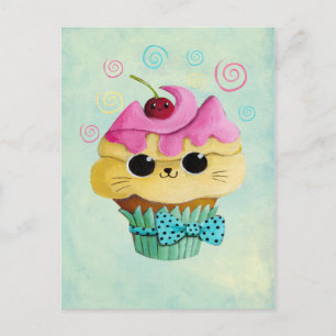 Cute Kat Cupcake Briefkaart