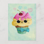 Cute Kat Cupcake Briefkaart (Voorkant)