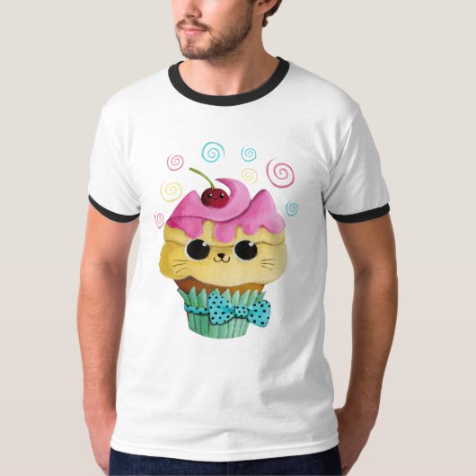 Cute Kat Cupcake T-shirt (Voorkant)