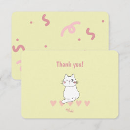 Cute Kat Dank Je Verjaardagsfeestje Bedankkaart