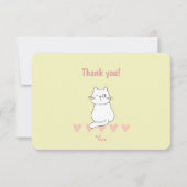Cute Kat Dank Je Verjaardagsfeestje Bedankkaart (Voorkant)