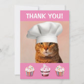 Cute Kat en Cupcakes Hartelijk dank Bedankkaart (Voorkant)