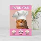 Cute Kat en Cupcakes Hartelijk dank Bedankkaart (Staand voorkant)