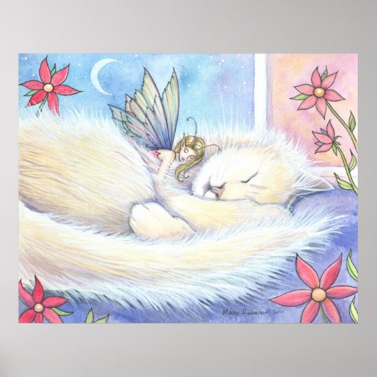 Cute Kat en Fee Poster van Molly Harrison (Voorkant)